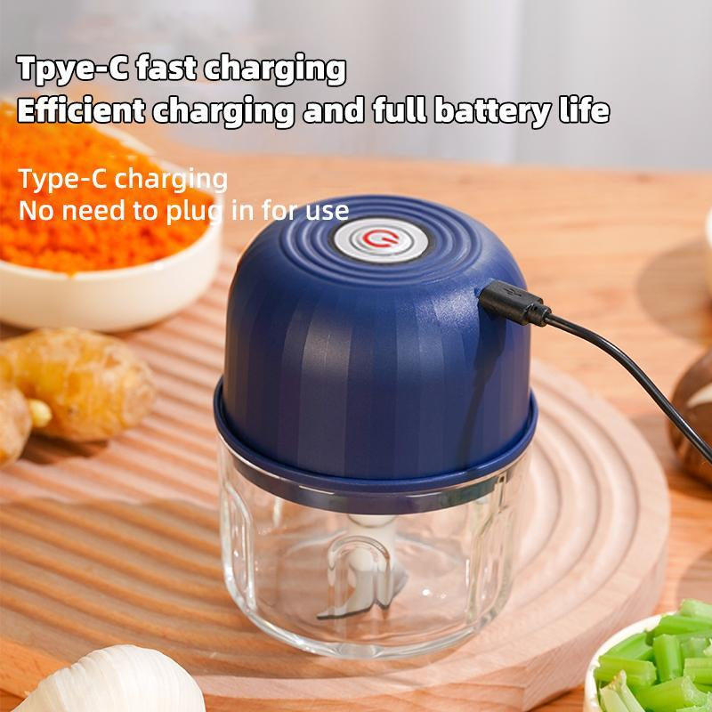 Electric Onion Chopper, 4 Sharp Blades,Portable Veggie Chopper, Garlic Grinder Masher, Blender to Vegetable, Cordless Food Processor for Ginger, Chili, Fruit, Meat, Spices, Beans, Etc