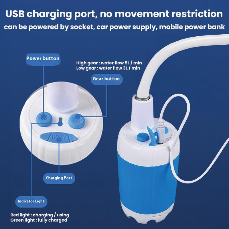Portable Handheld Electric Shower – 5000Mah Rechargeable Outdoor Shower for Camping, Hiking, Pet Bath & Car Wash, Shower Head