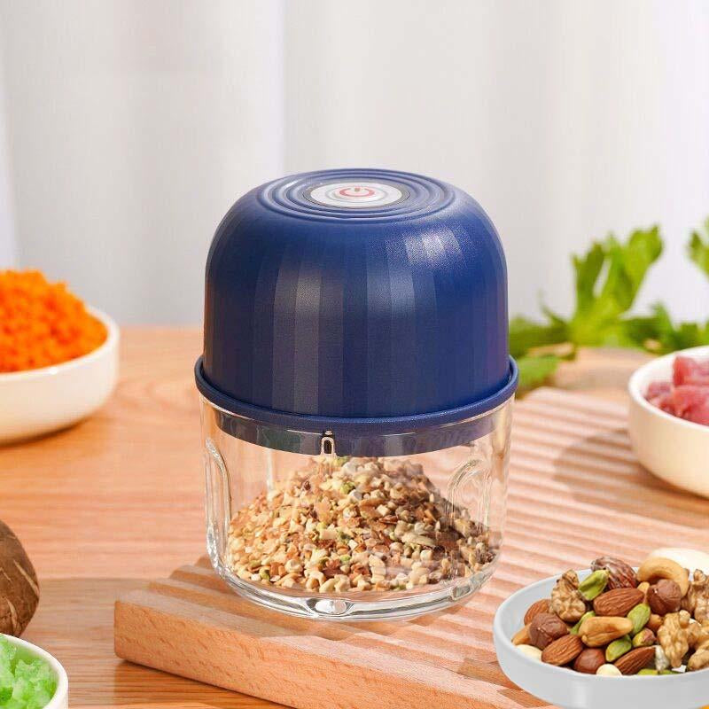 Electric Onion Chopper, 4 Sharp Blades,Portable Veggie Chopper, Garlic Grinder Masher, Blender to Vegetable, Cordless Food Processor for Ginger, Chili, Fruit, Meat, Spices, Beans, Etc