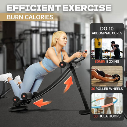 Abdominal Trainers, Adjustable AB Machine at Home or Gym for Core Strength Training, Ab Cruncher Foldable Fitness Gear for Men and Women Exercise &Workout
