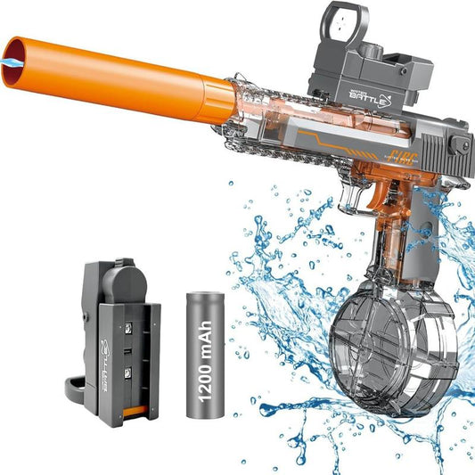 Electric Water Gun Fire Flash Upgraded, Water Pistol Toy Squirt Gun for Kids Adults Summer Outdoor Toy Yard Beach Swimming Water Play Toys, Pool, Water & Sand Toys, Blasters & Toy Guns, Stress Relief Toys